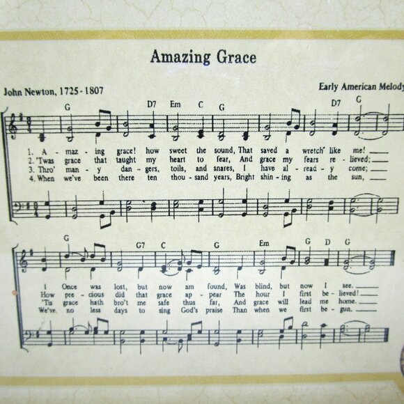 Vintage Wall Hanging Picture Or Table Top Frame Amazing Grace Hymn Serene Church - Picture 3 of 7